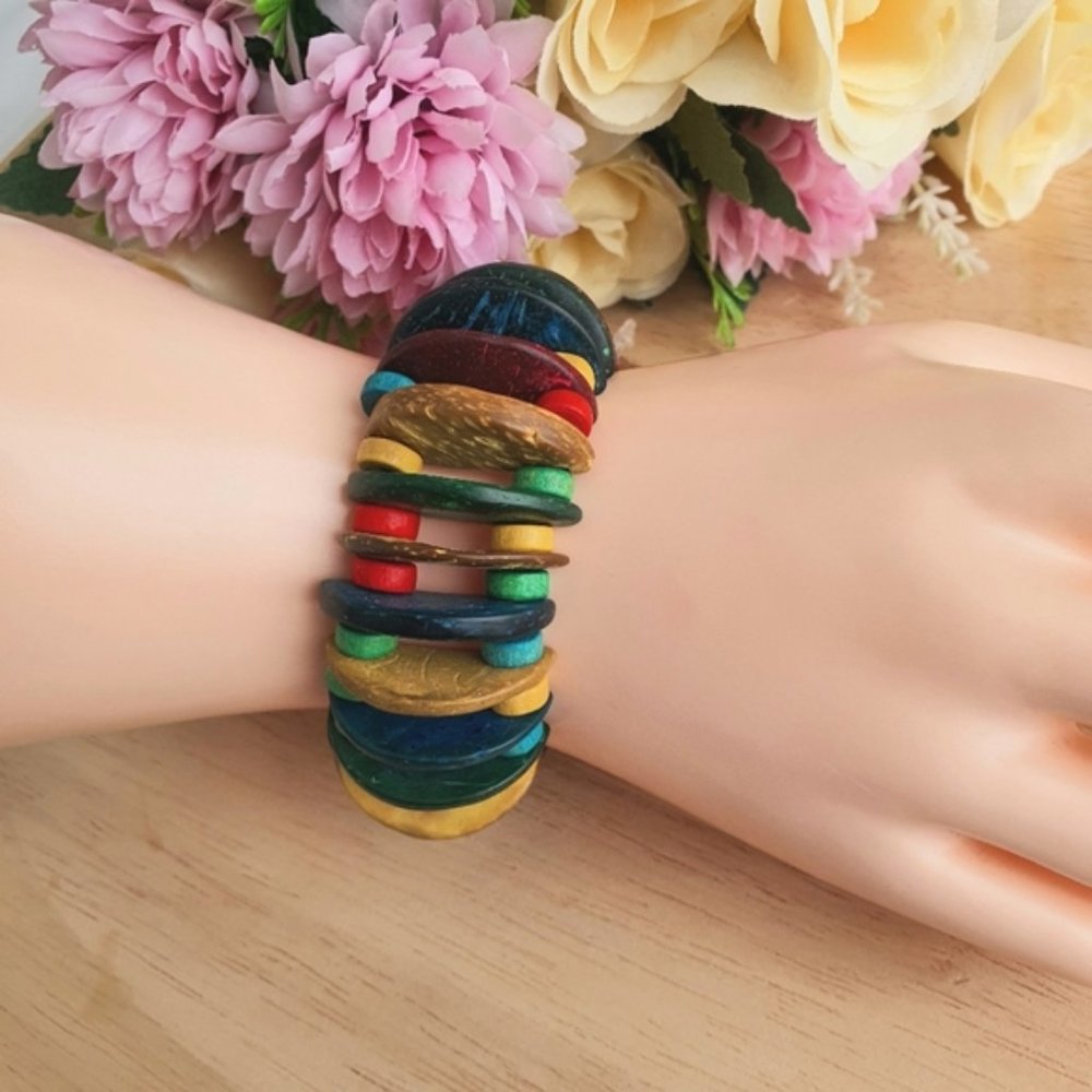 Donald & Claire Wooden Elastic Bracelet